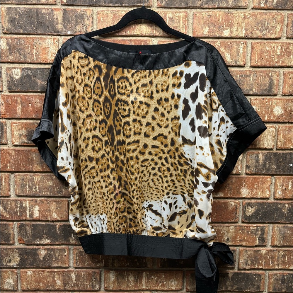 Pierre Cardin Leopard Print Satin Top